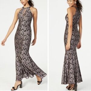 NIGHTWAY Collection • Glitter Lace Keyhole Gown Dress • Size 10 • Retail $130